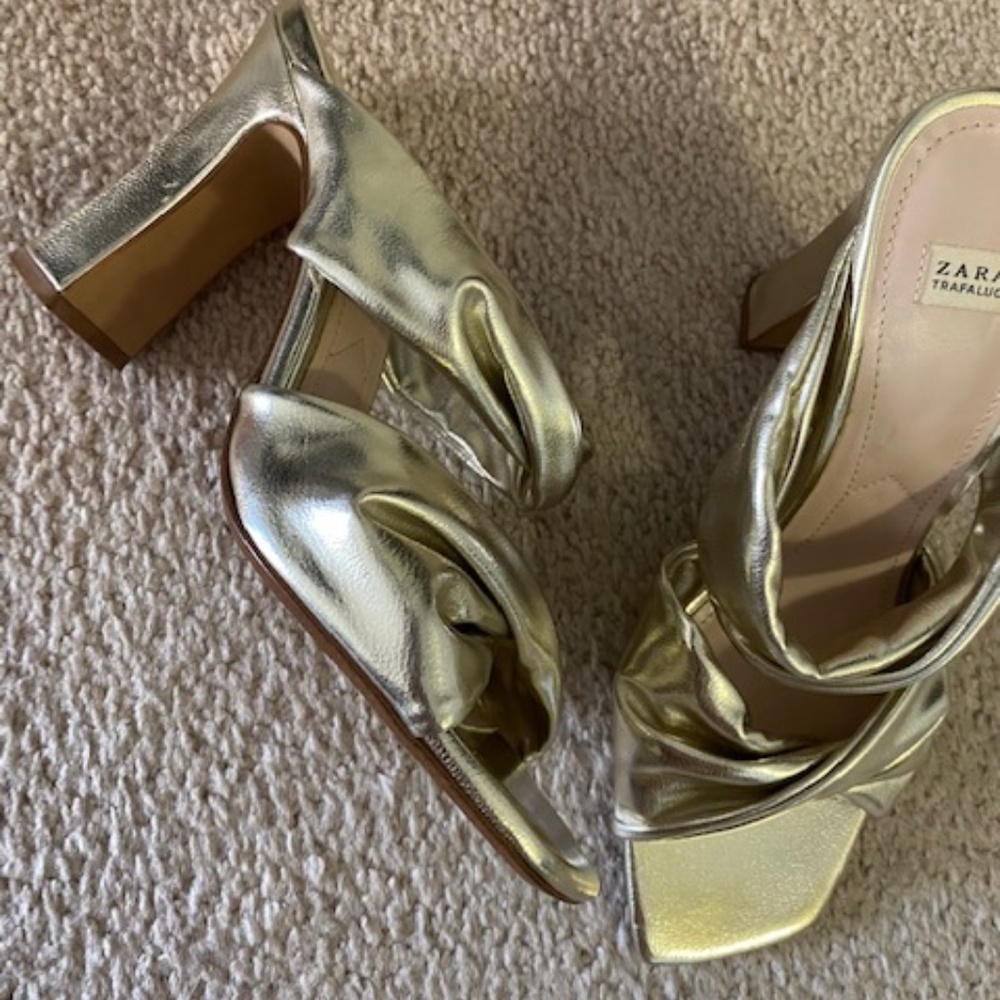 Zara gold sandals